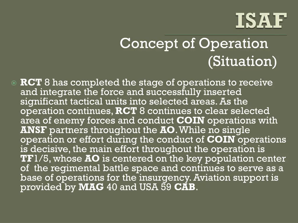 concept of operation