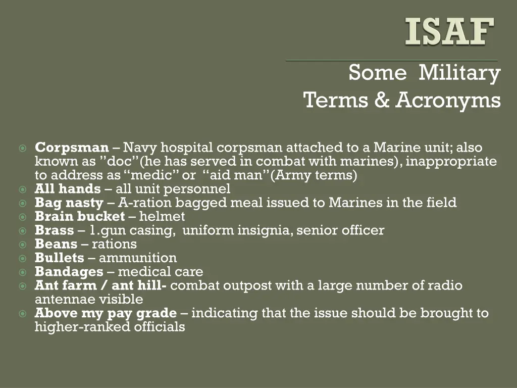 some military terms acronyms