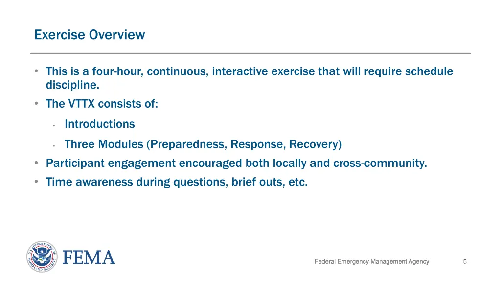 exercise overview
