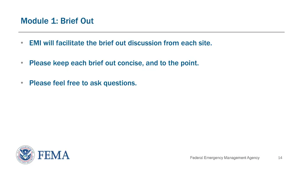 module 1 brief out