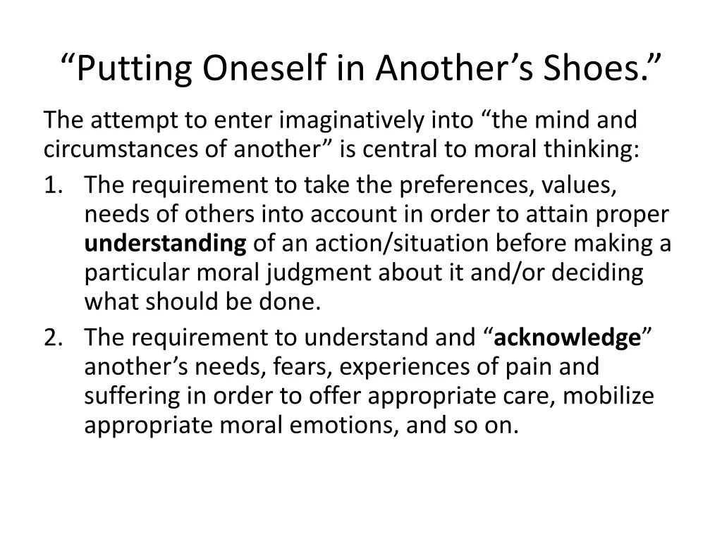 putting oneself in another s shoes