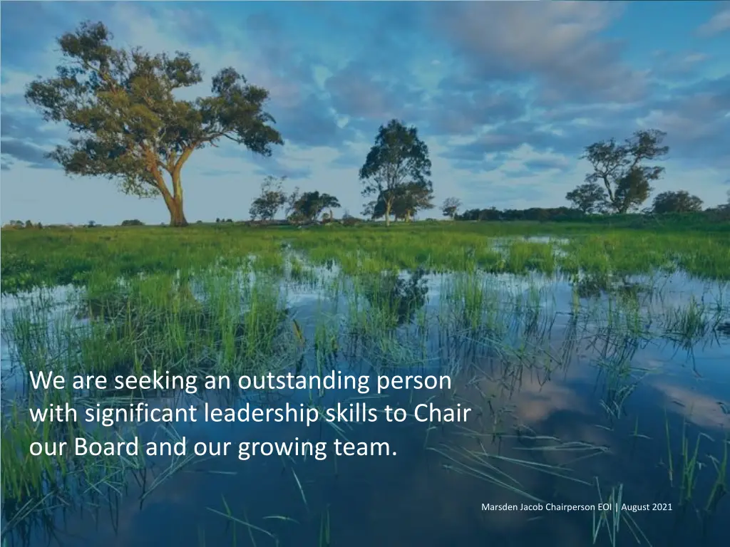 we are seeking an outstanding person with