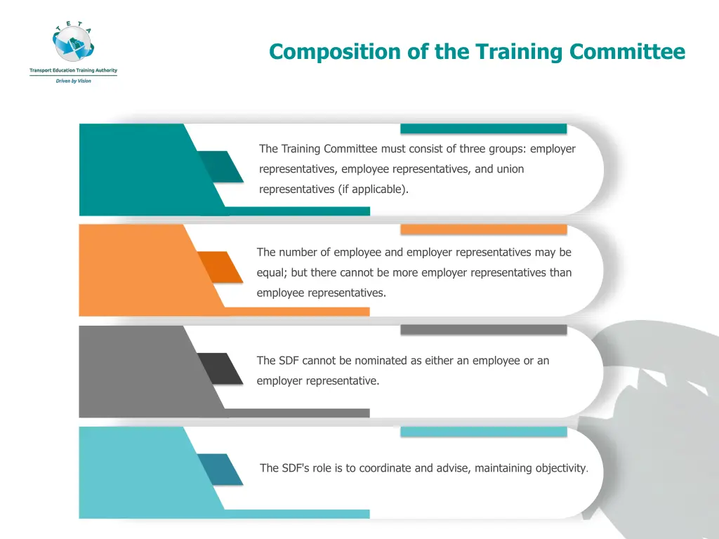 composition of the training committee