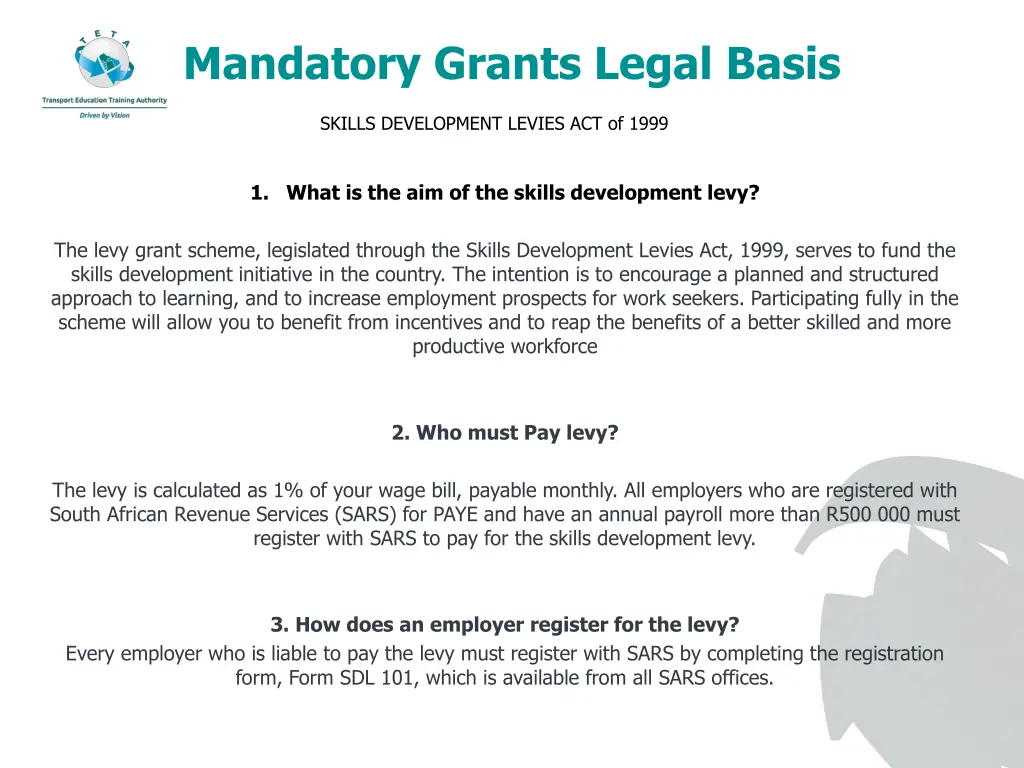 mandatory grants legal basis 2