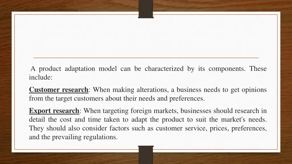 a product adaptation model can be characterized