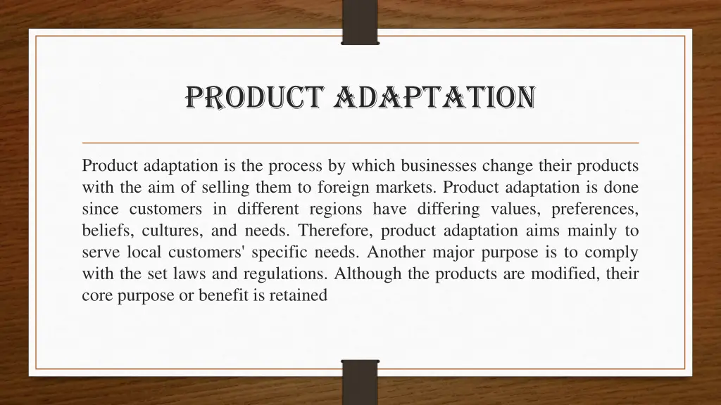 product adaptation