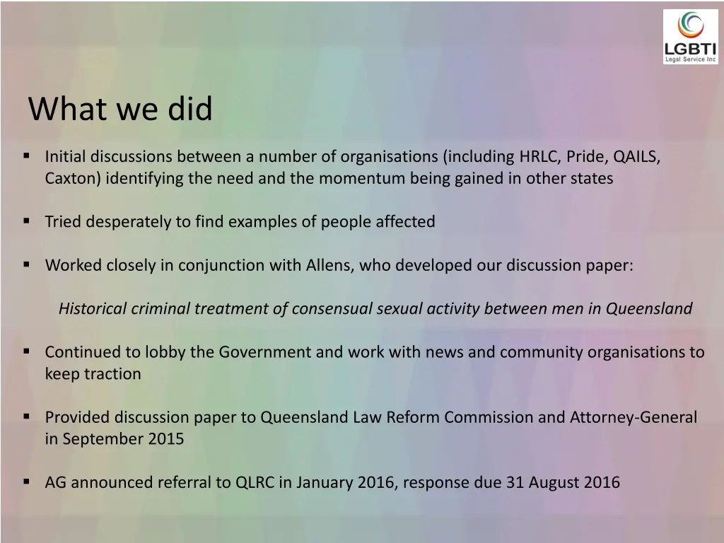 what we did