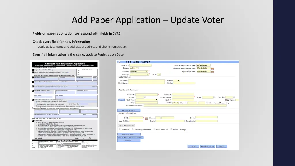 add paper application update voter