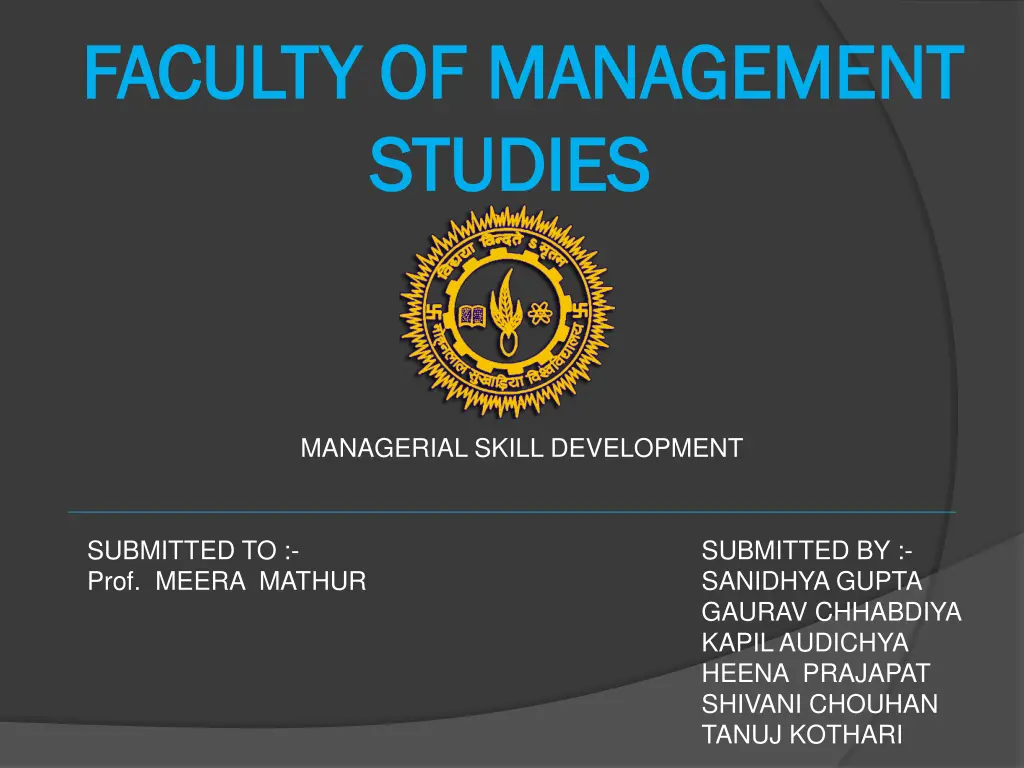 faculty of management faculty of management