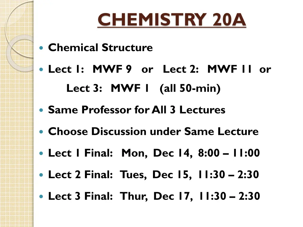 chemistry 20a