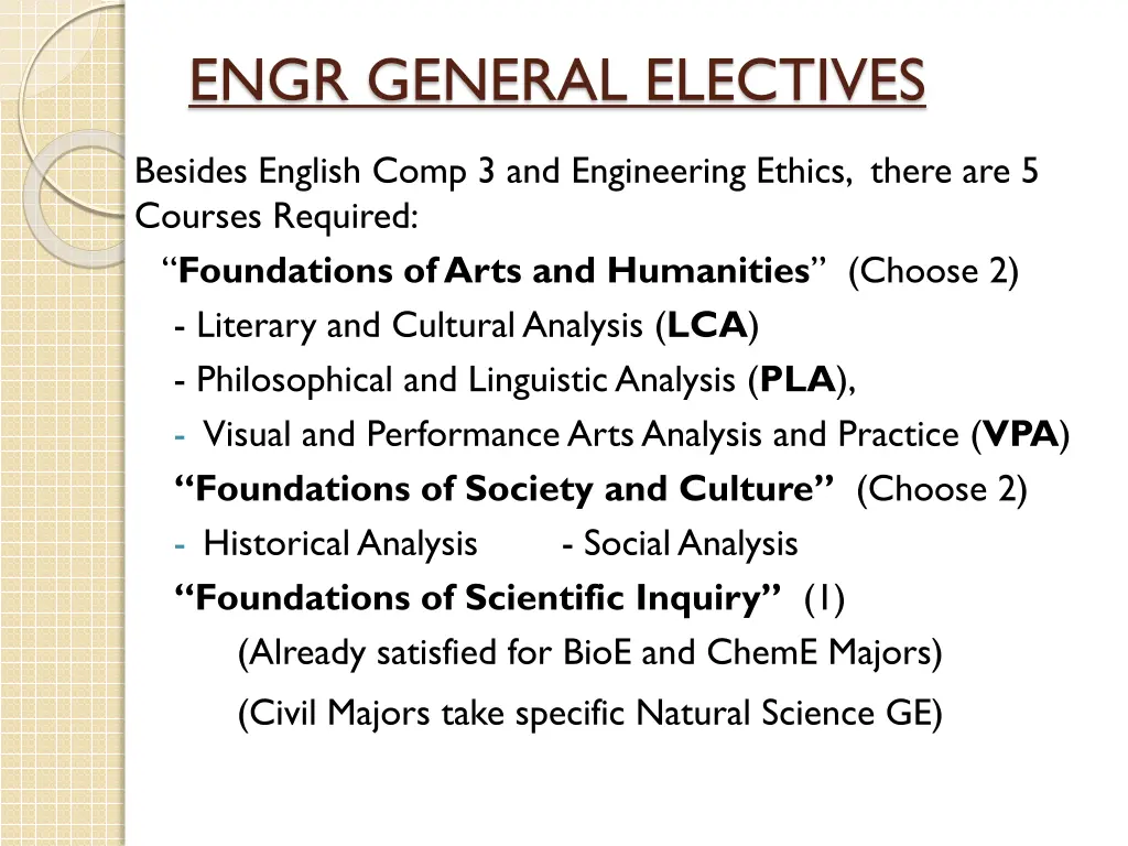 engr general electives