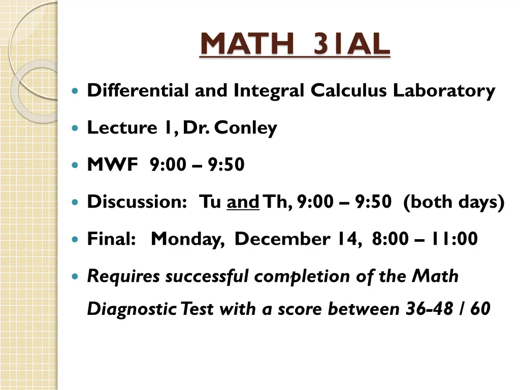 math 31al