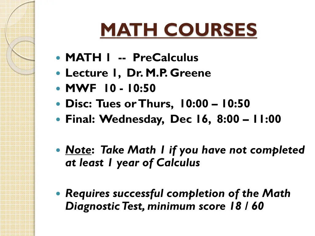 math courses