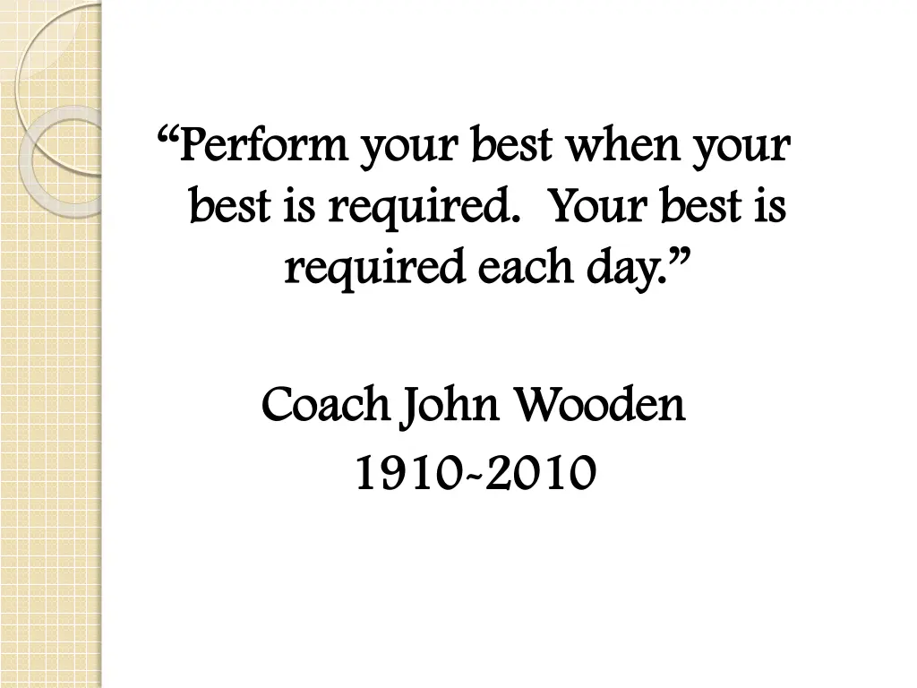 perform your best when your perform your best