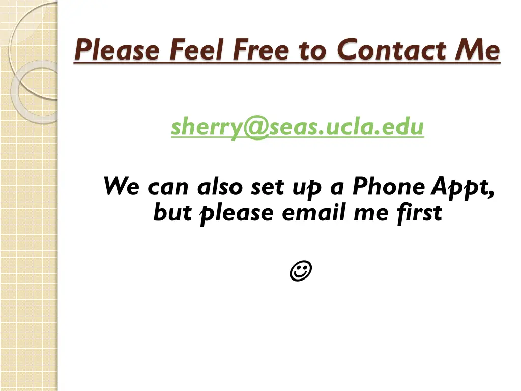 please feel free to contact me