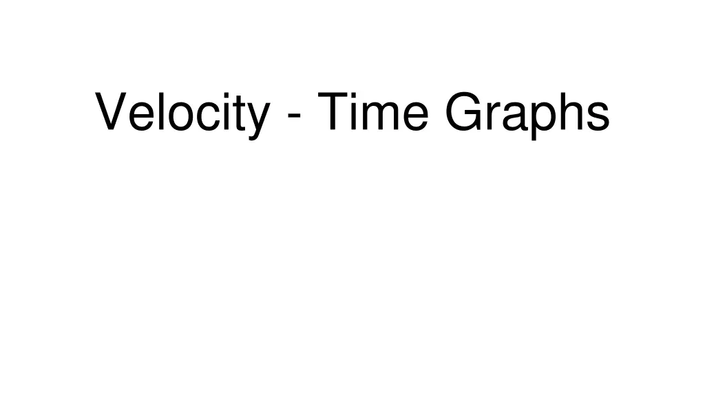 velocity time graphs