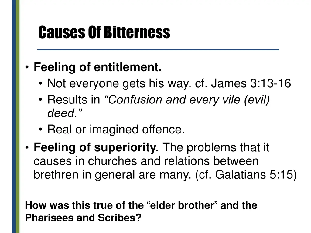 causes of bitterness