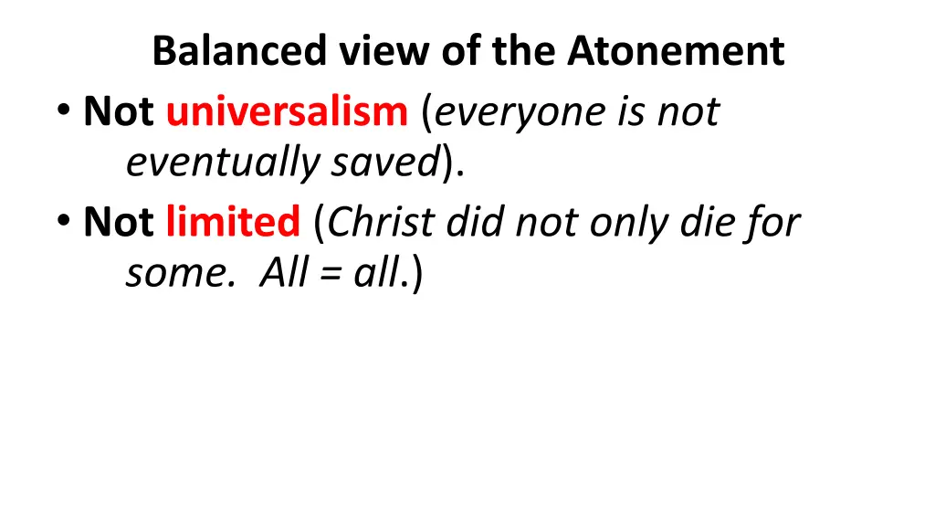 balanced view of the atonement not universalism