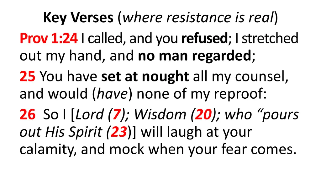 key verses where resistance is real prov