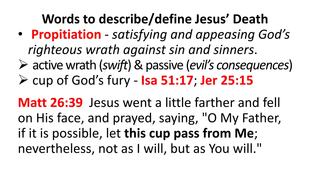 words to describe define jesus death propitiation 1