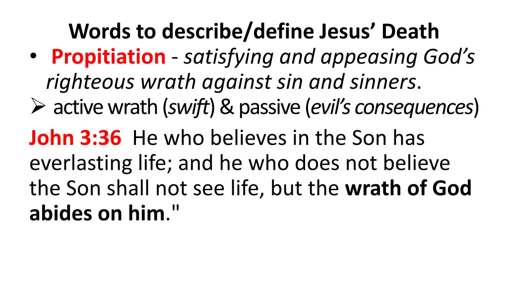 words to describe define jesus death propitiation