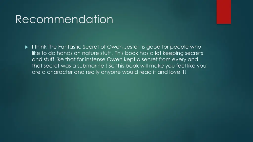 recommendation