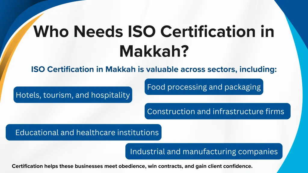 who needs iso certification in makkah