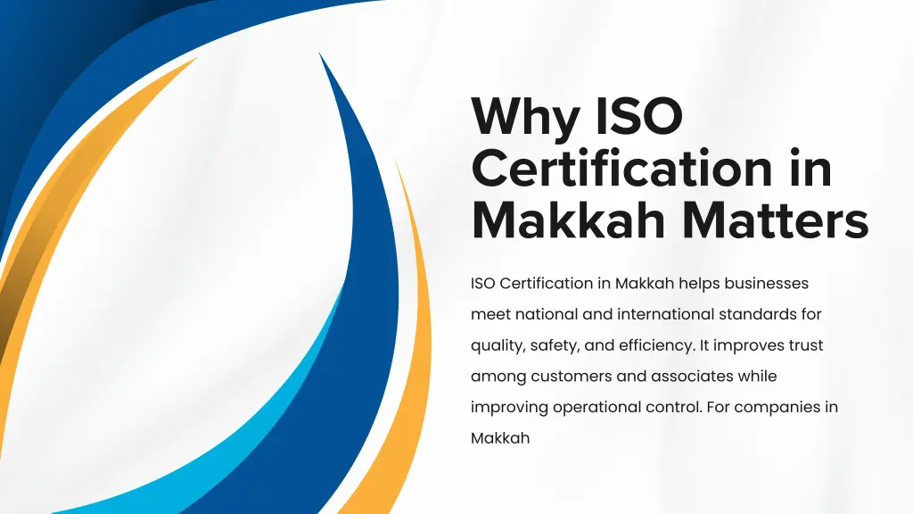 why iso certification in makkah matters