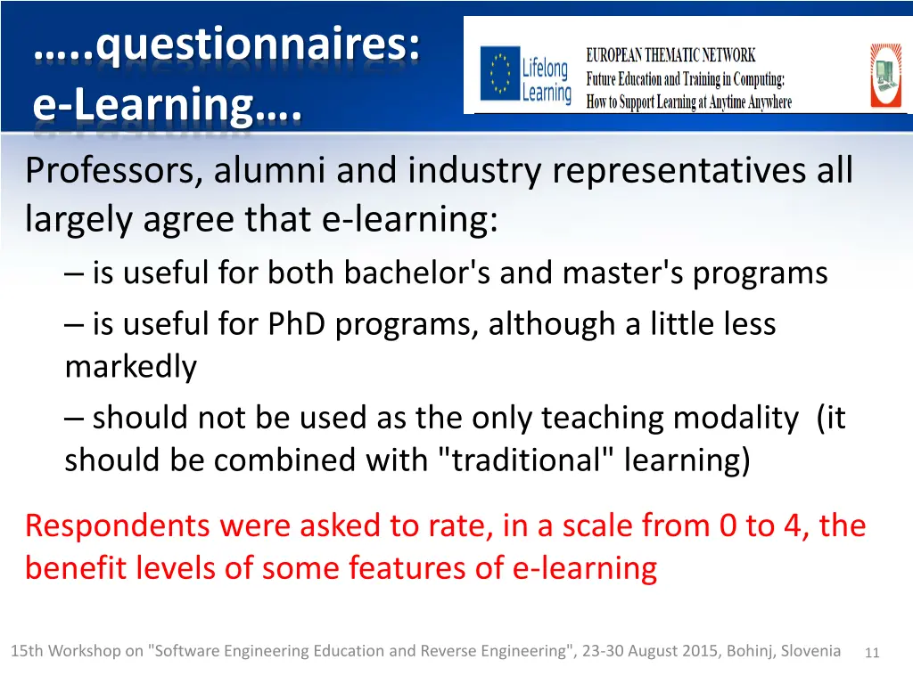 questionnaires e learning