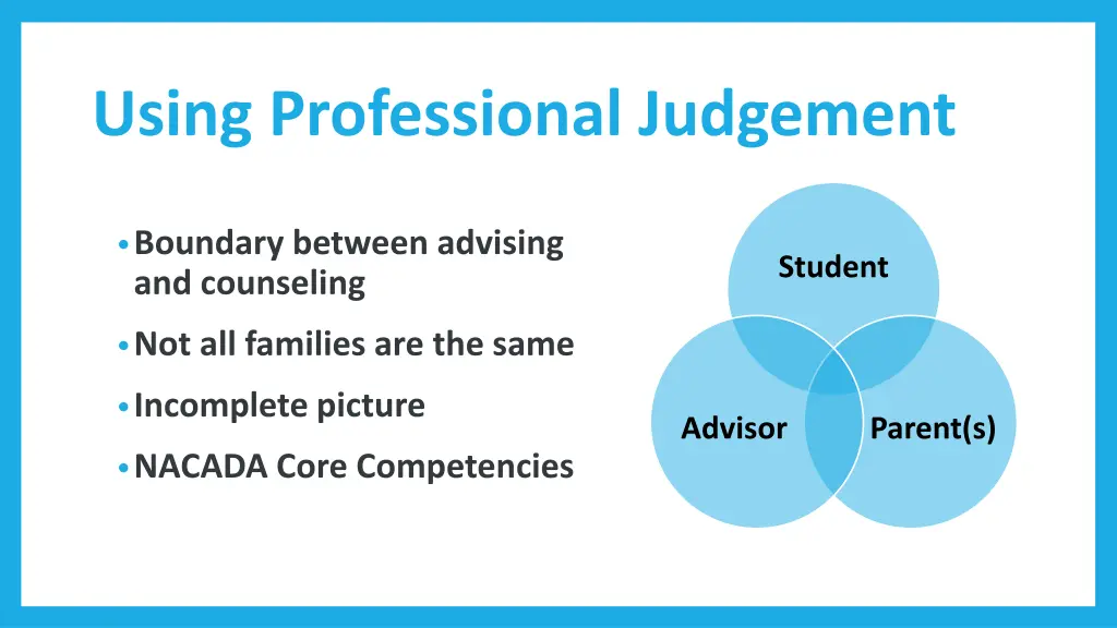 using professional judgement