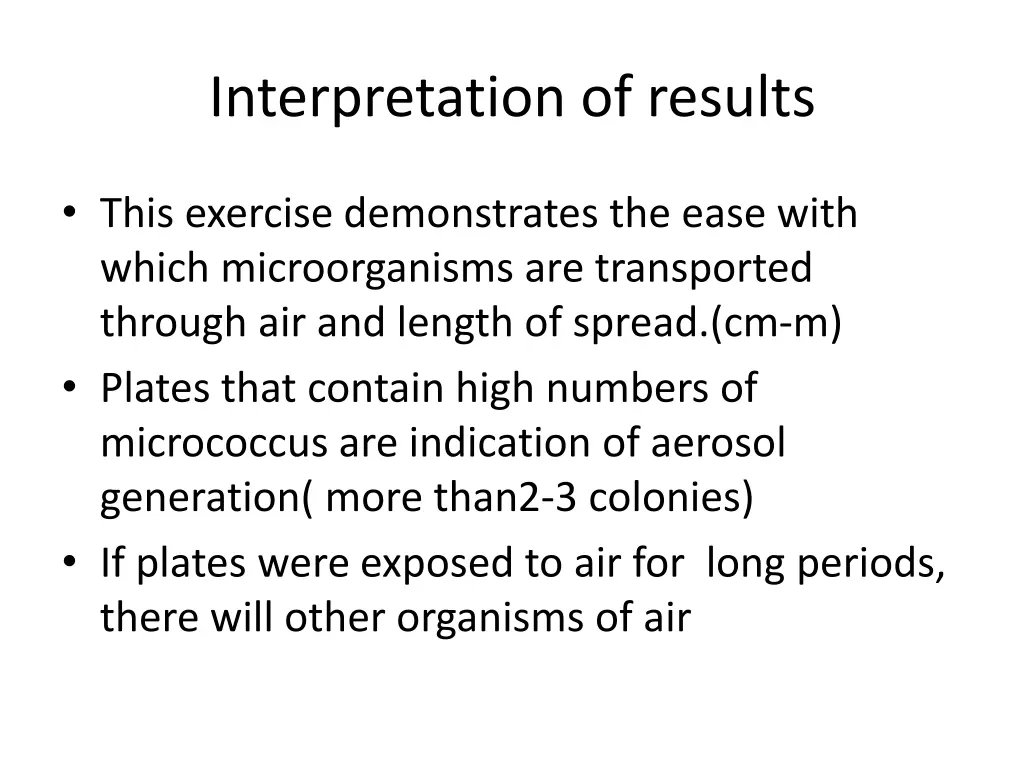 interpretation of results