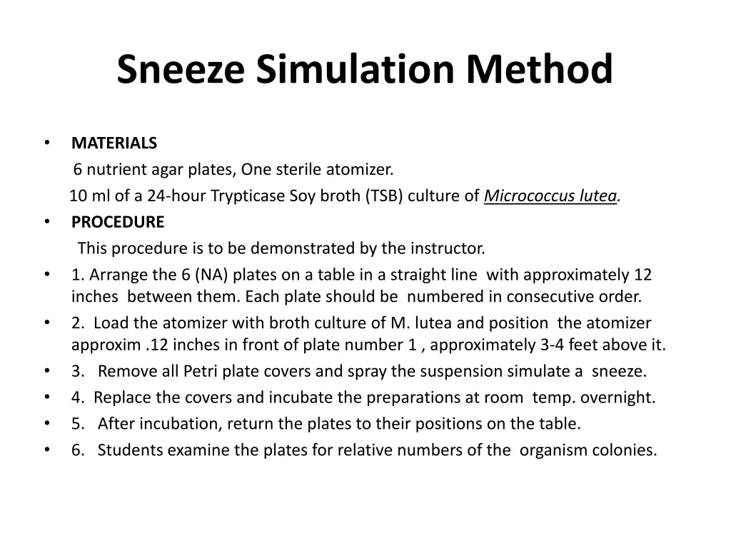 sneeze simulation method