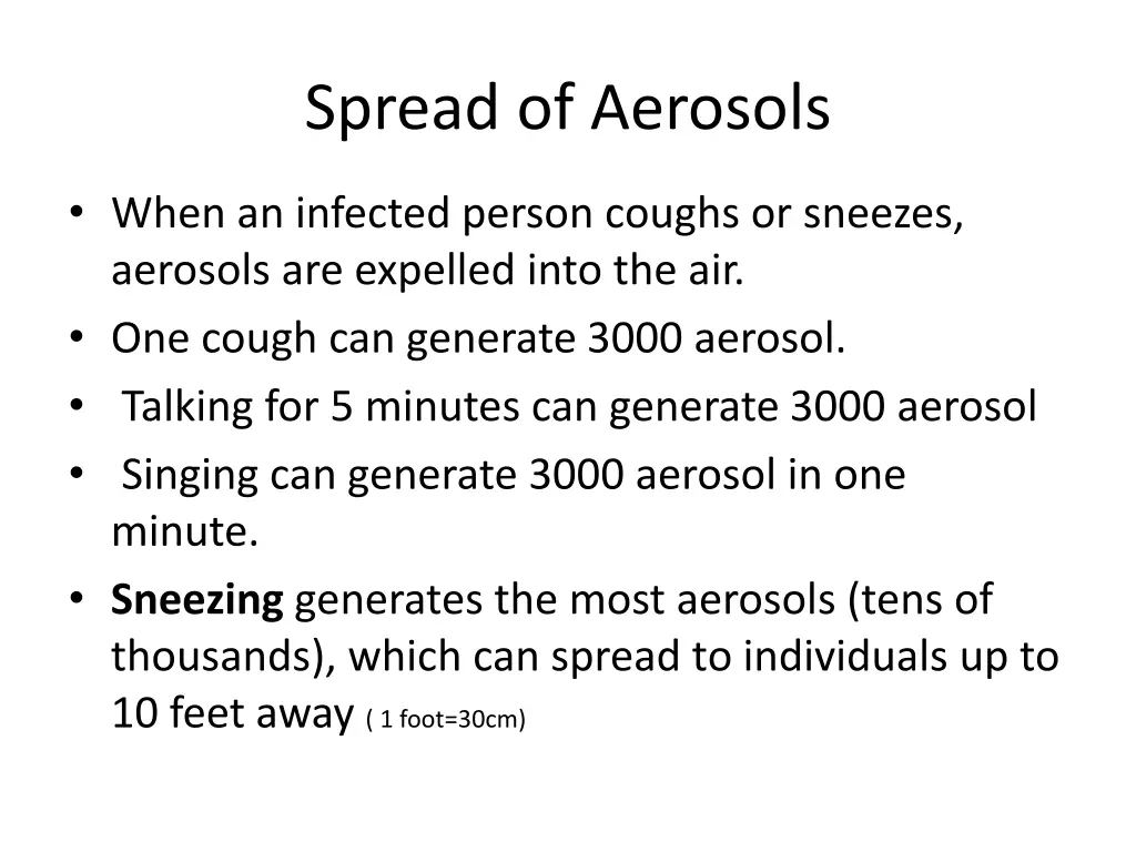spread of aerosols