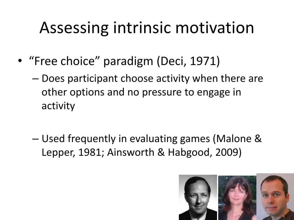 assessing intrinsic motivation