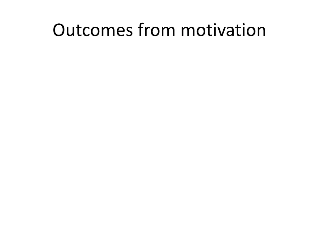 outcomes from motivation