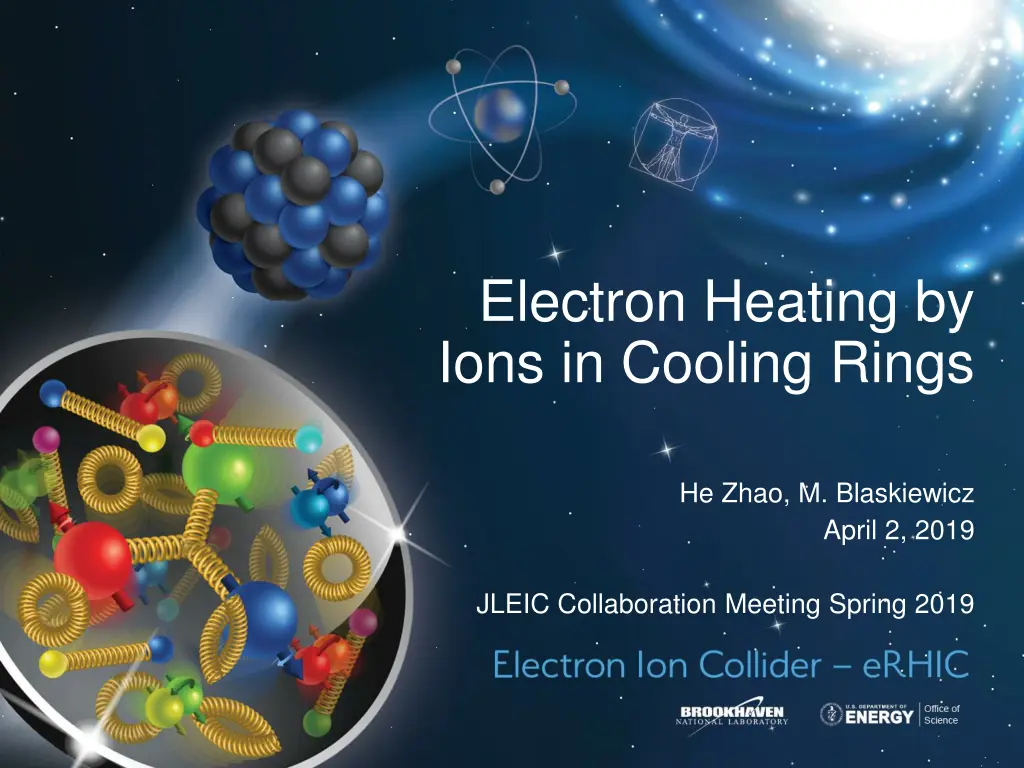 electron heating by ions in cooling rings