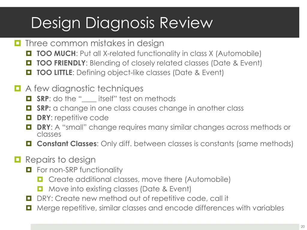 design diagnosis review