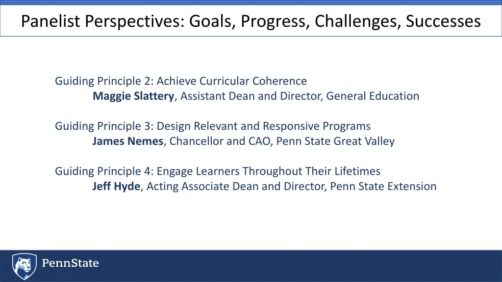 panelist perspectives goals progress challenges