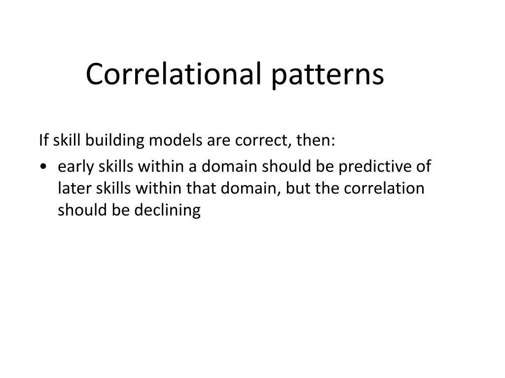 correlational patterns