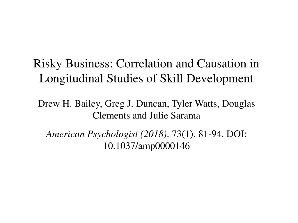 risky business correlation and causation 1
