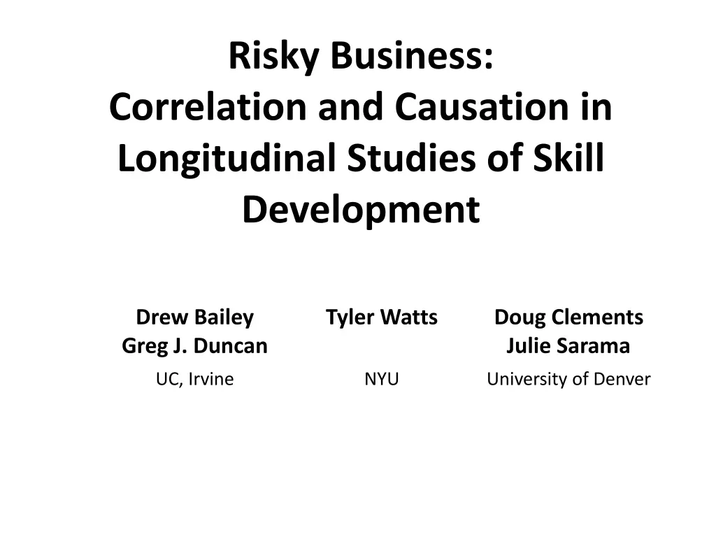risky business correlation and causation