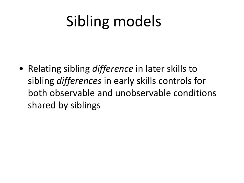 sibling models