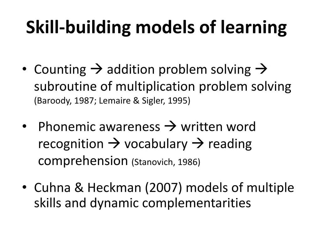 skill building models of learning