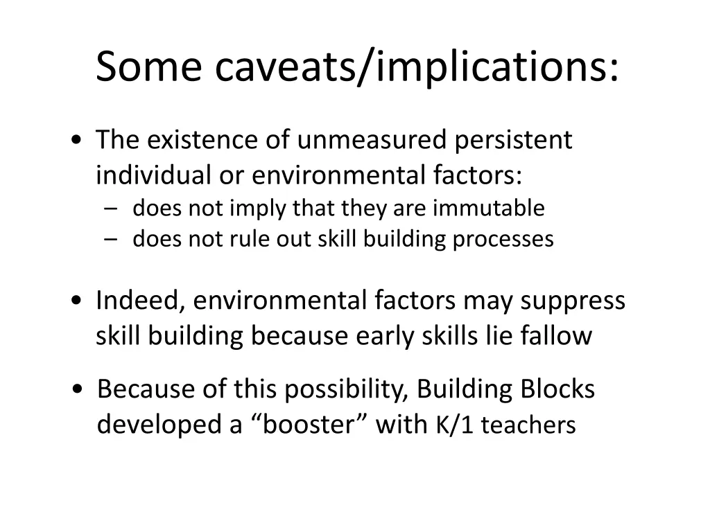 some caveats implications