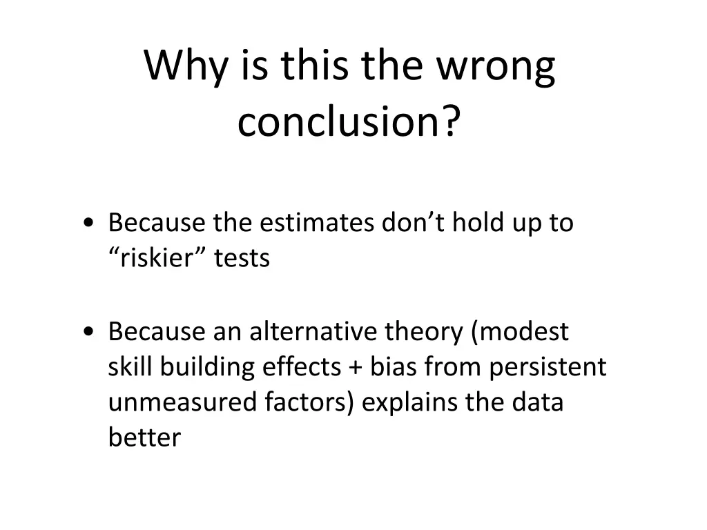 why is this the wrong conclusion