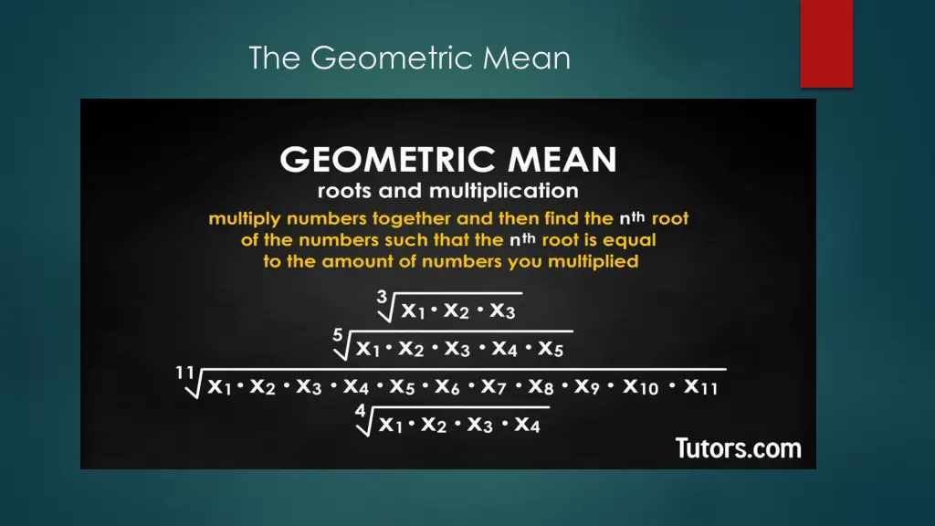 the geometric mean