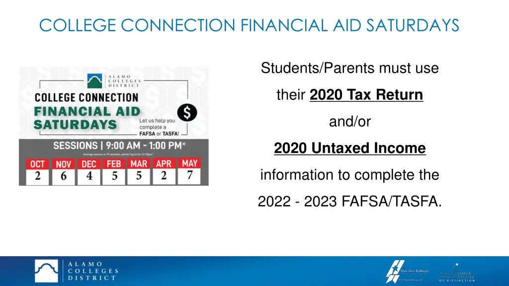 college connection financial aid saturdays 3