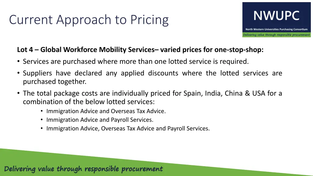 current approach to pricing 2