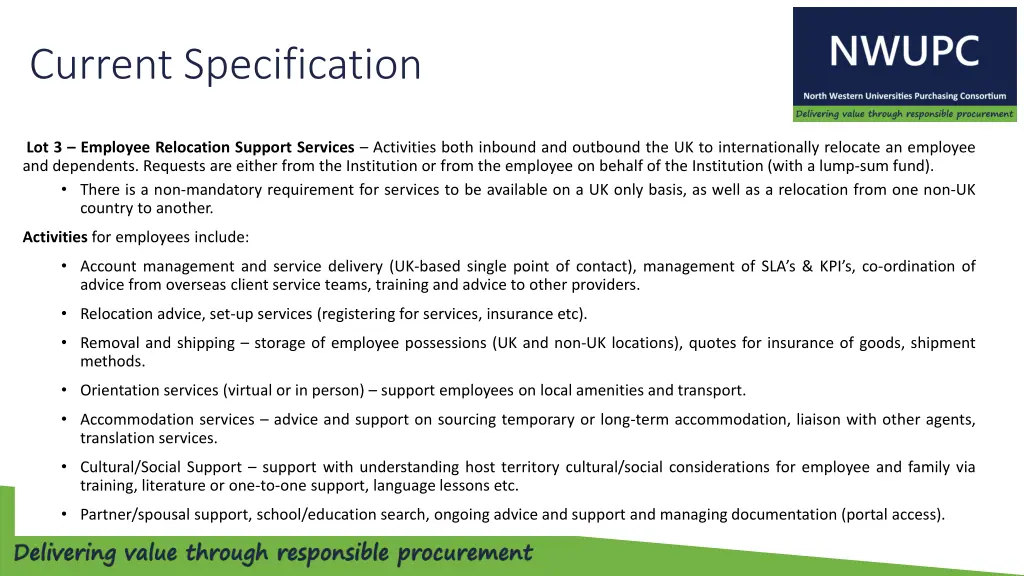 current specification 1