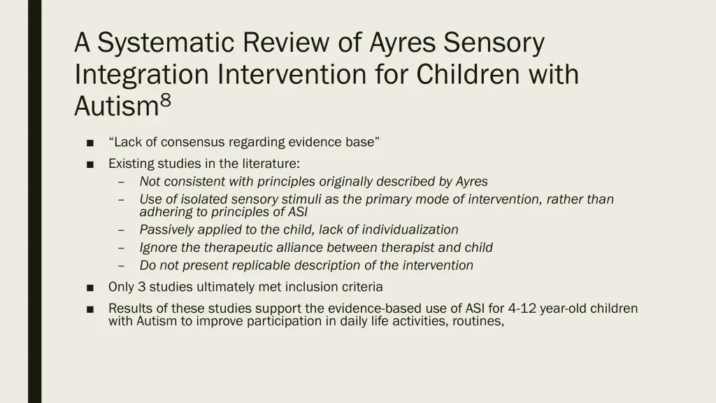 a systematic review of ayres sensory integration 1